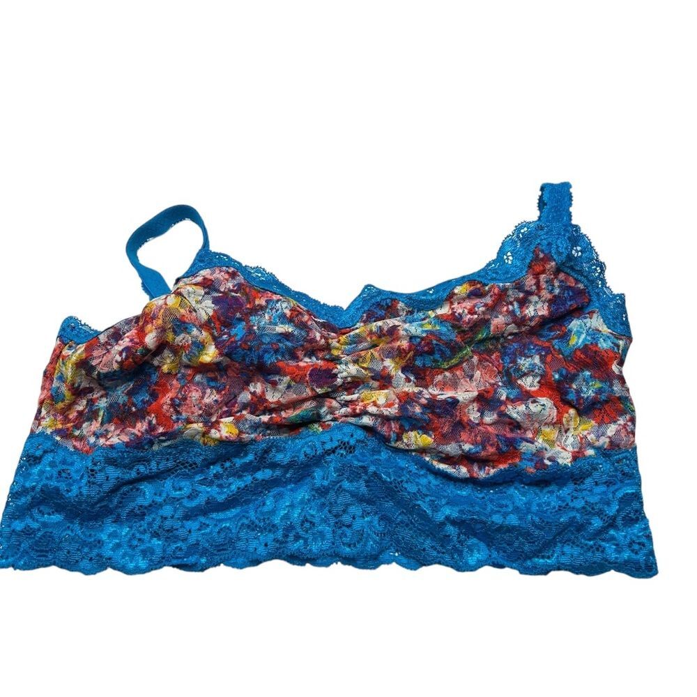 Soma Blue Lace Floral Bralette bra medium